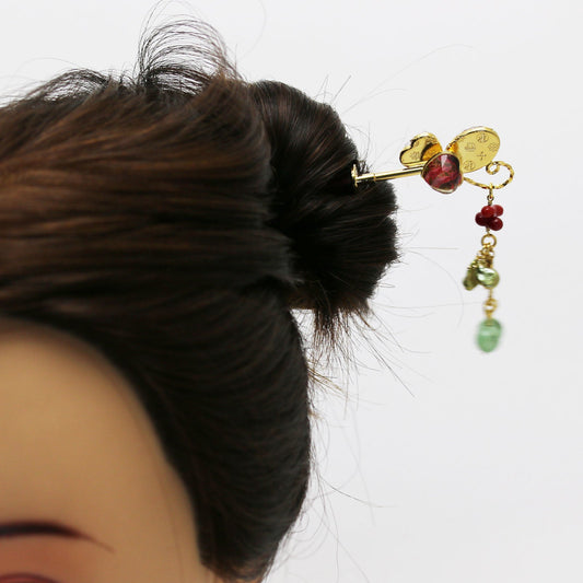 Changeable Ornament Hairpin Butterfly Red TAMARUSAN