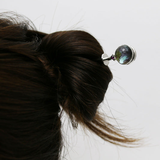 Changeable Ornament Hairpin Blue Wood TAMARUSAN