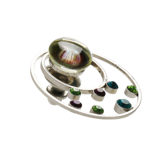 Pin Brooch Blue Rhinestone TAMARUSAN