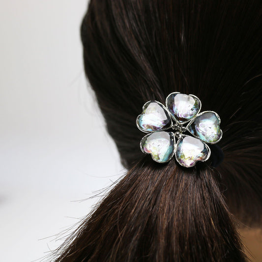Hair Elastic Blue Flower Heart TAMARUSAN
