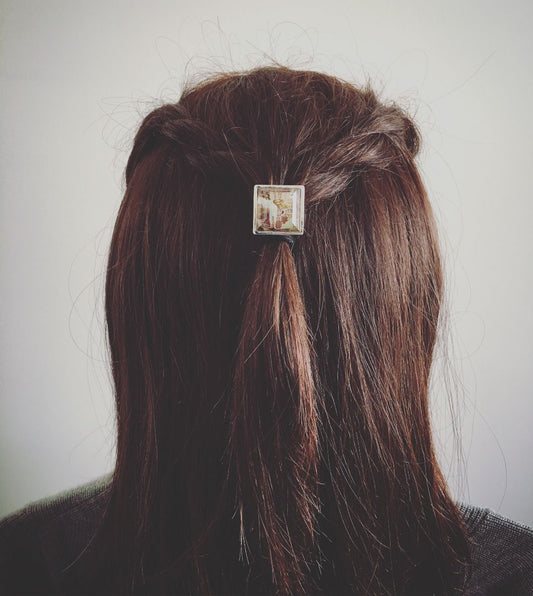 Simple Hair Elastic Blue Square Unisex TAMARUSAN