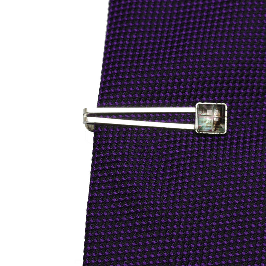 Simple Tie Clip Square Blue Resin TAMARUSAN