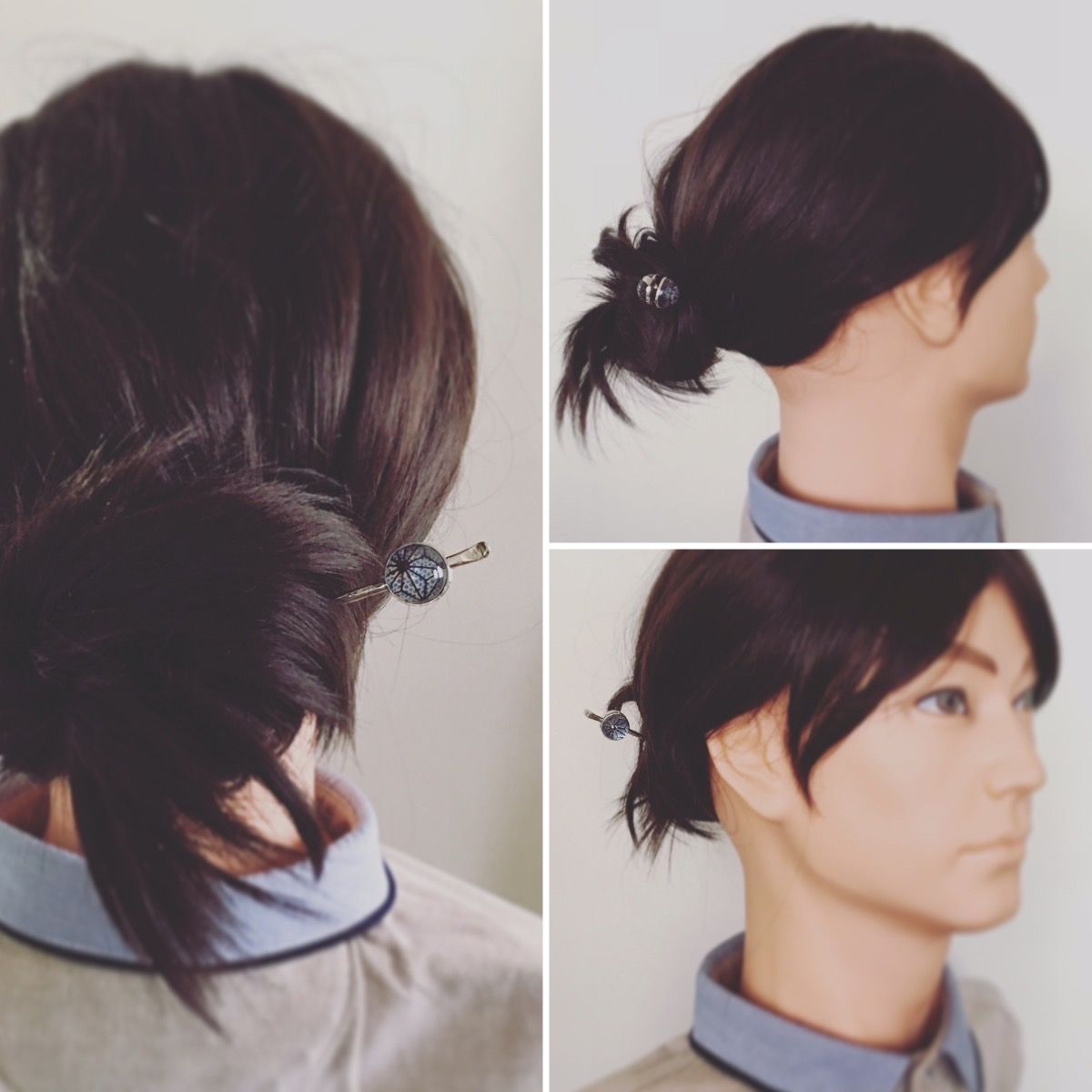 Silver925 Hairpin Blue Hemp Leaf TAMARUSAN