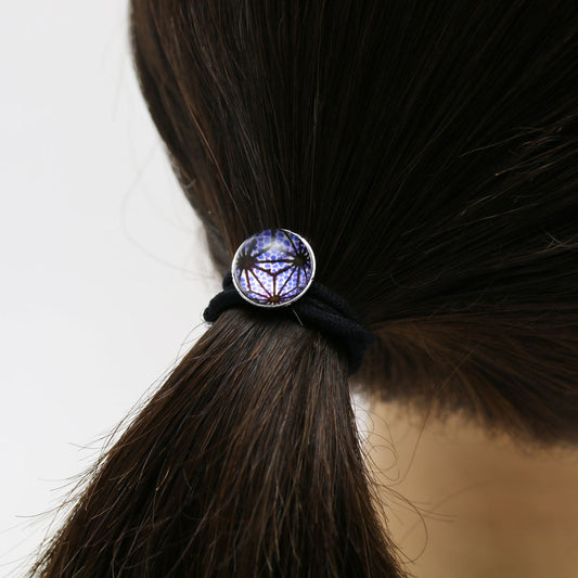 Blue Simple Hair Elastic Silver 925 Hemp Leaf TAMARUSAN