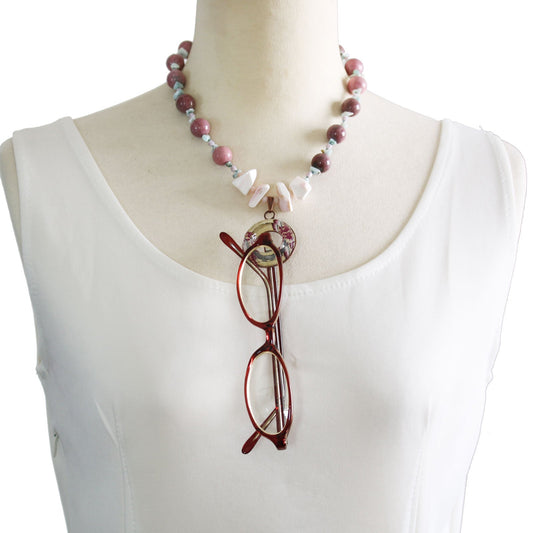 Eyeglass Holder Necklace Pink Roadnite TAMARUSAN