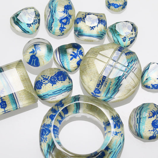 Hairpin Rose Blue Resin TAMARUSAN