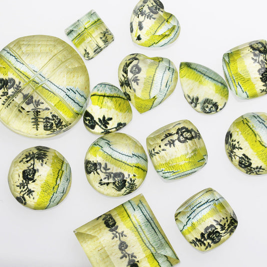 Hairpin Heart Aquamarine Rose Green TAMARUSAN