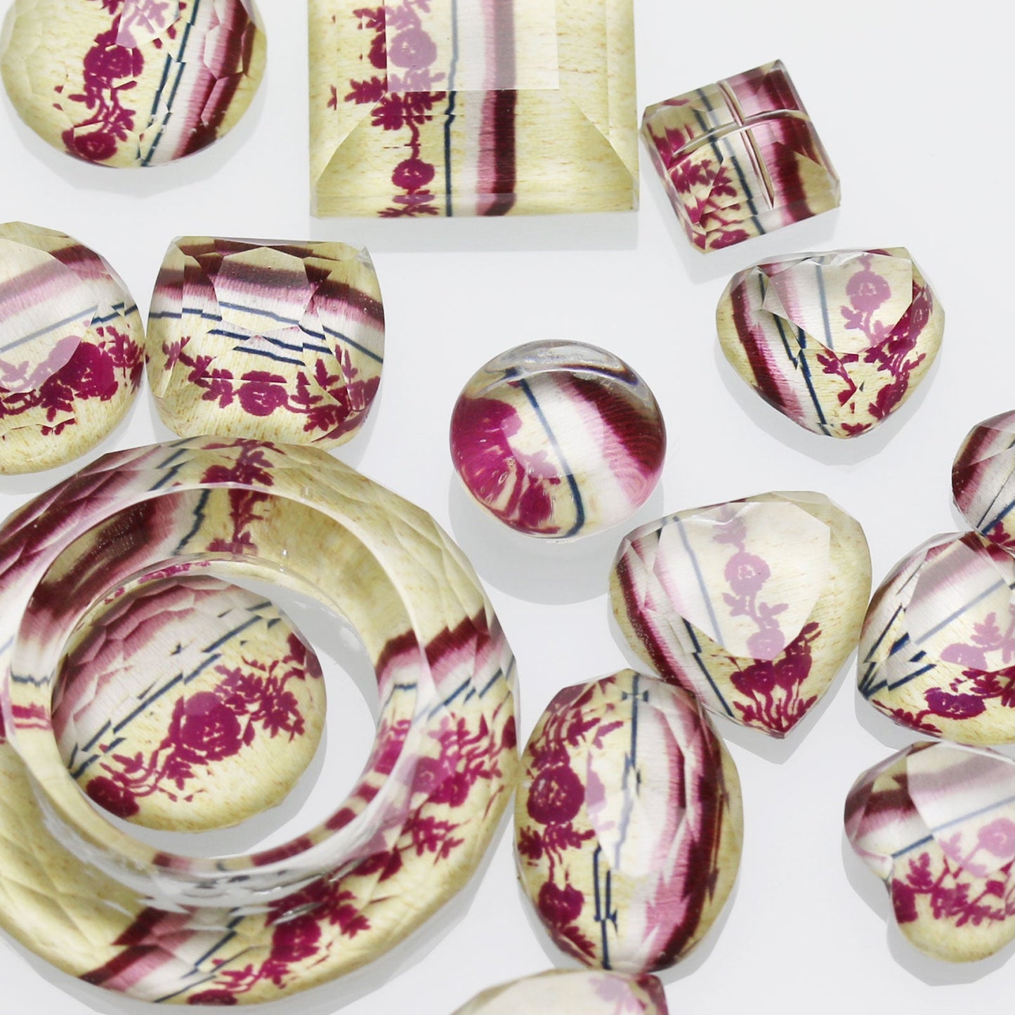 Pin Brooch Pink Butterfly Rose TAMARUSAN