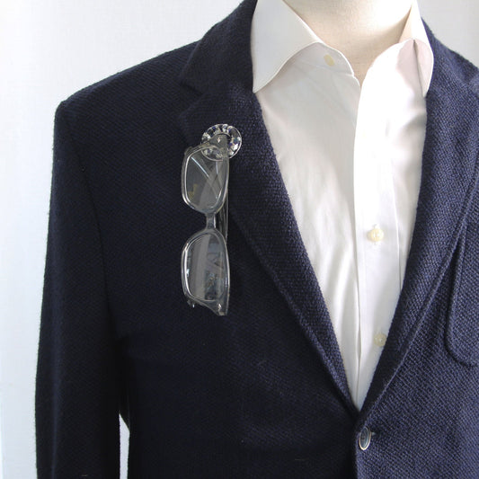 Eyeglass Holder Brooch Blue Donut Shaped TAMARUSAN