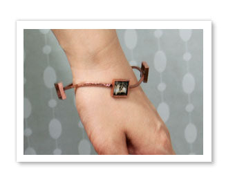 Bangle Bracelet Fern Resin Handmade Brown TAMARUSAN