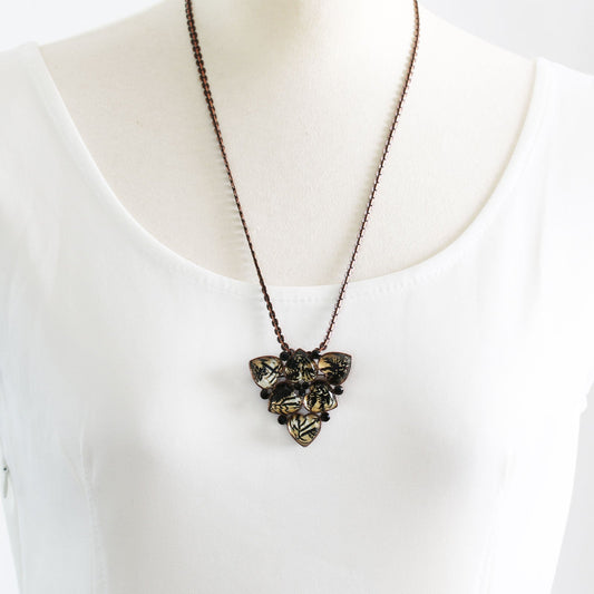 Brooch Necklace 2Way Brown TAMARUSAN