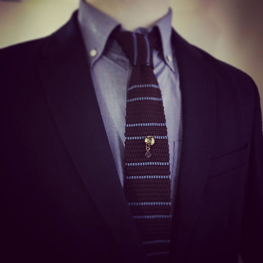 Tie Tack Rose Smoky Quartz Brown TAMARUSAN