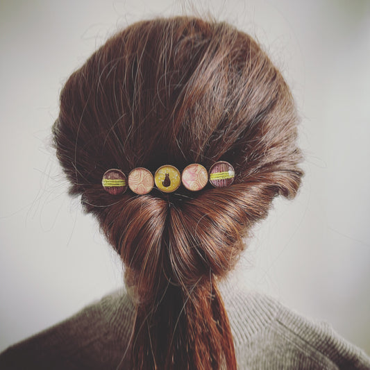 Barrette Cat Pink Mizuhiki TAMARUSAN