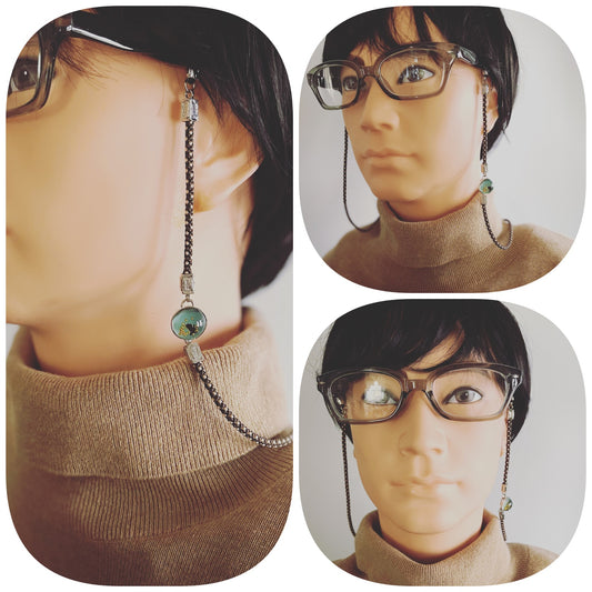 Eyewear Cord Eagle Blue Brown Silk TAMARUSAN