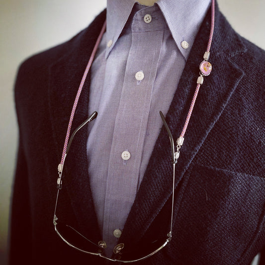 Eyewear Cord Silver925 Pink Dragonfly Silk TAMARUSAN