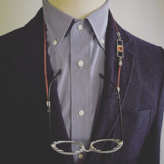 Silver925 Eyewear Cord Silk Tiger Beetle Gecko Red TAMARUSAN