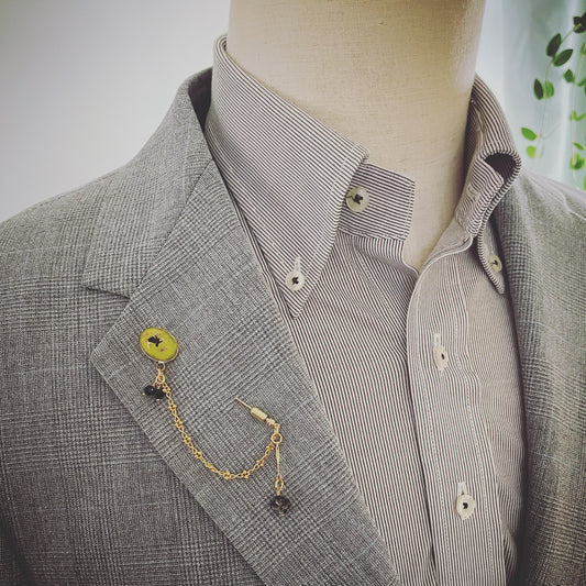 Hatpin Eagle Green Onyx Gold TAMARUSAN