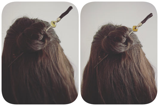 Hair Stick Wood Crab Horse Yellow TAMARUSAN