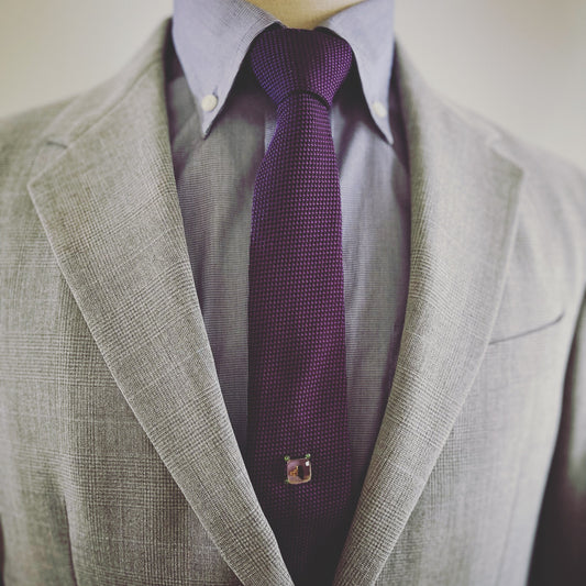 Tie Tack Purple Owl Rhinestone Green TAMARUSAN