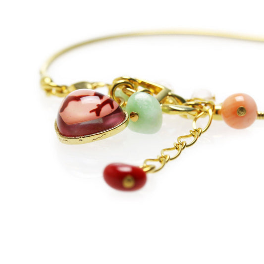 Anklet Pink Coral Heart Gold Chain TAMARUSAN