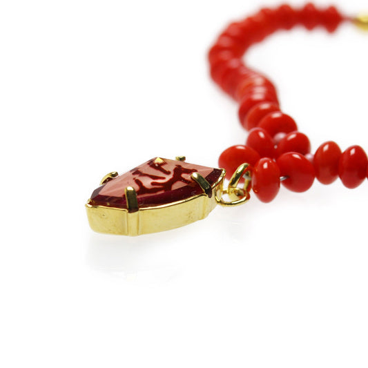 Bracelet Coral Shell Pink Red TAMARUSAN