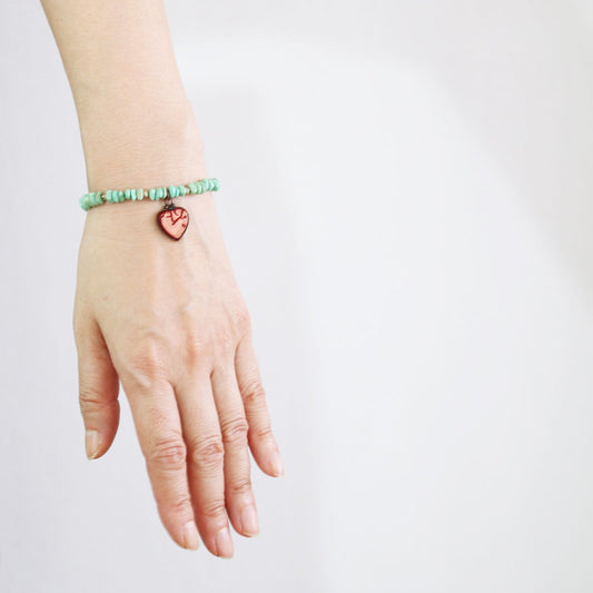 Haori Himo Bracelet Turquoise Heart Green Pink TAMARUSAN