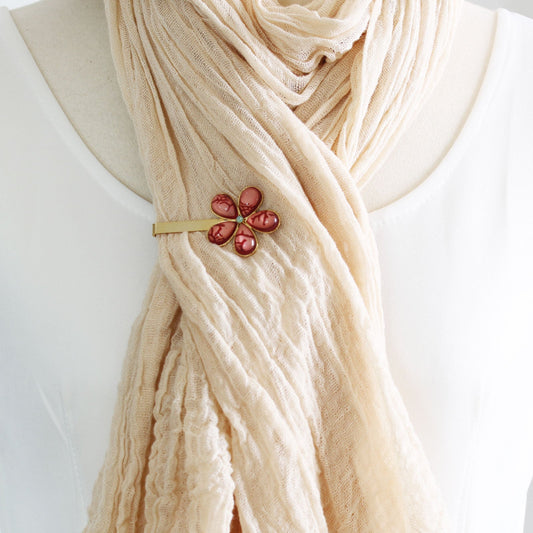 Scarf Clasp Pink Flower Resin TAMARUSAN