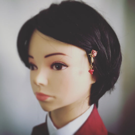 Hairpin Coral Heart Gold Pink Gift TAMARUSAN