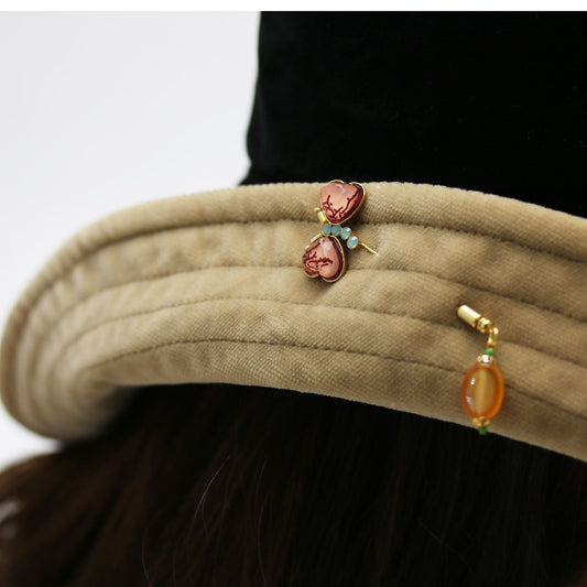 Hatpin Butterfly Pink Gold TAMARUSAN