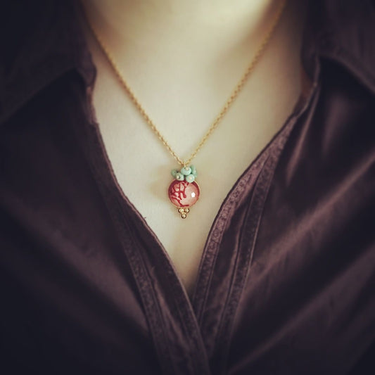 Necklace Red Coral Gold TAMARUSAN