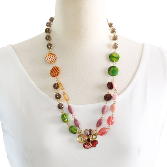 Necklace Flower Brilliant Multicolor TAMARUSAN
