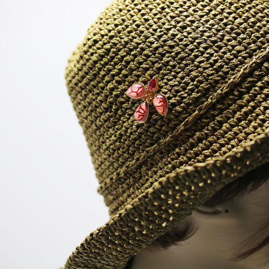 Pin Brooch Ruby Bird Pink TAMARUSAN