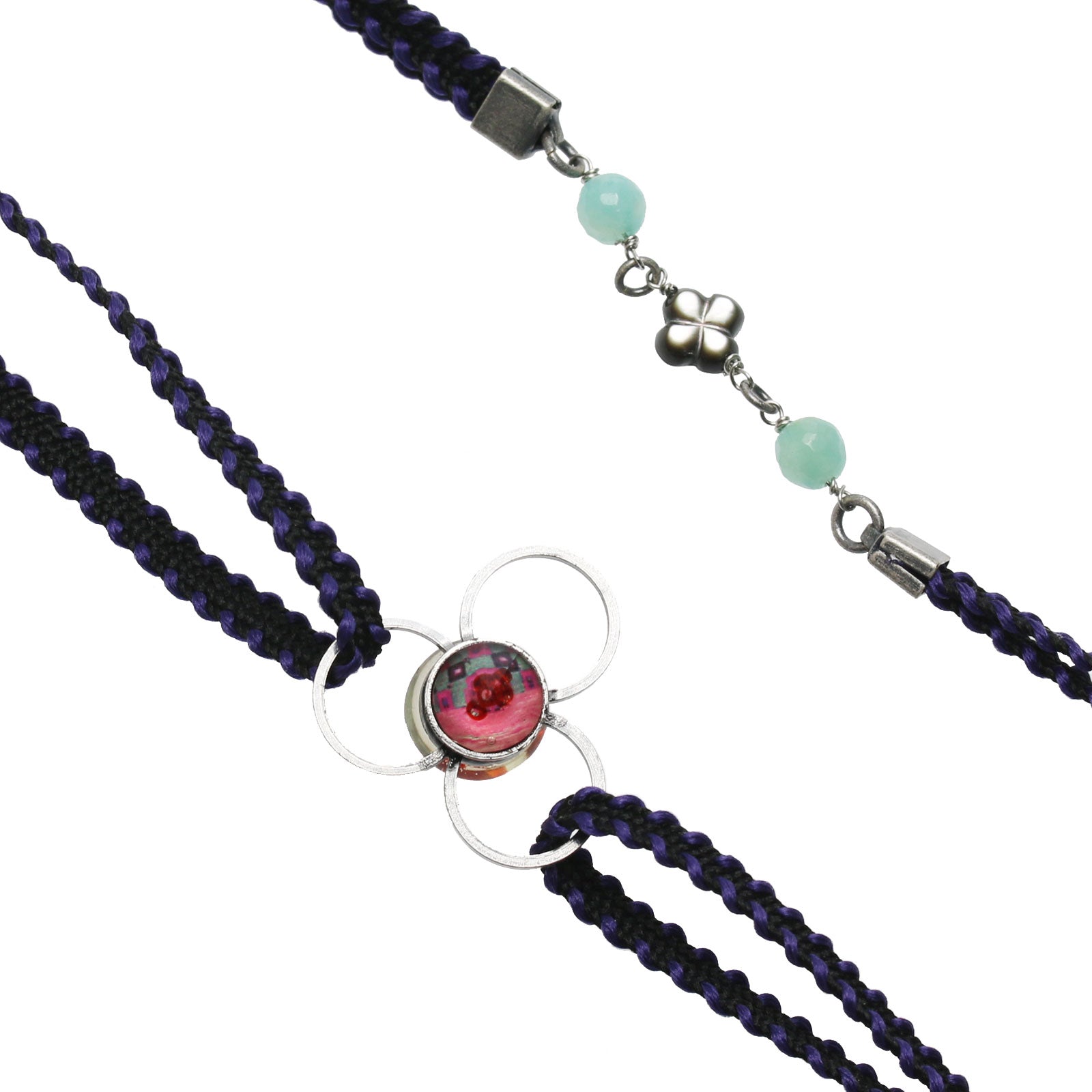 Eyewear Strap Necklace Ribbon Amazonite Shell Pink Blue – TAMARUSAN