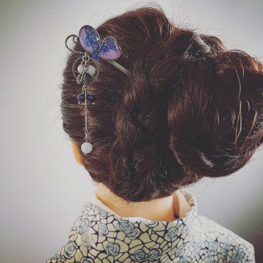 One Stick Hairpin Butterfly Purple TAMARUSAN