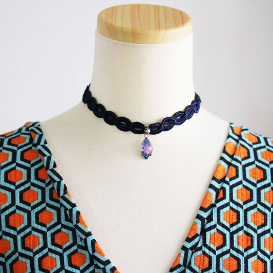 Blue Ribbon Choker Purple TAMARUSAN