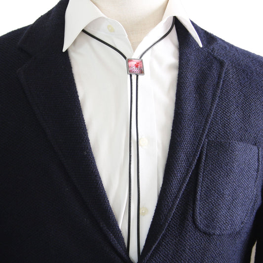 Leather Strap Bolo Tie Handmade Pink Casual TAMARUSAN