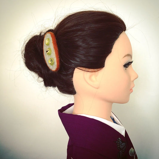 Barrette Gray Felt Wool TAMARUSAN