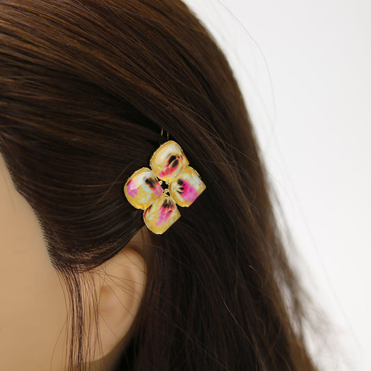 Hair Clip Flower Pink 24k Gold TAMARUSAN