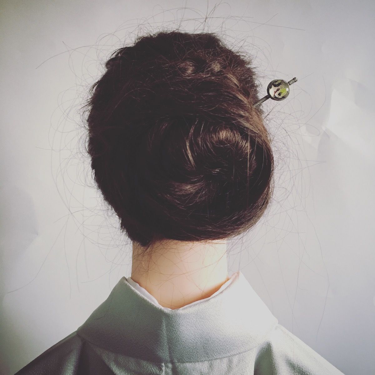 One Stick Hairpin Gray Antique Style TAMARUSAN