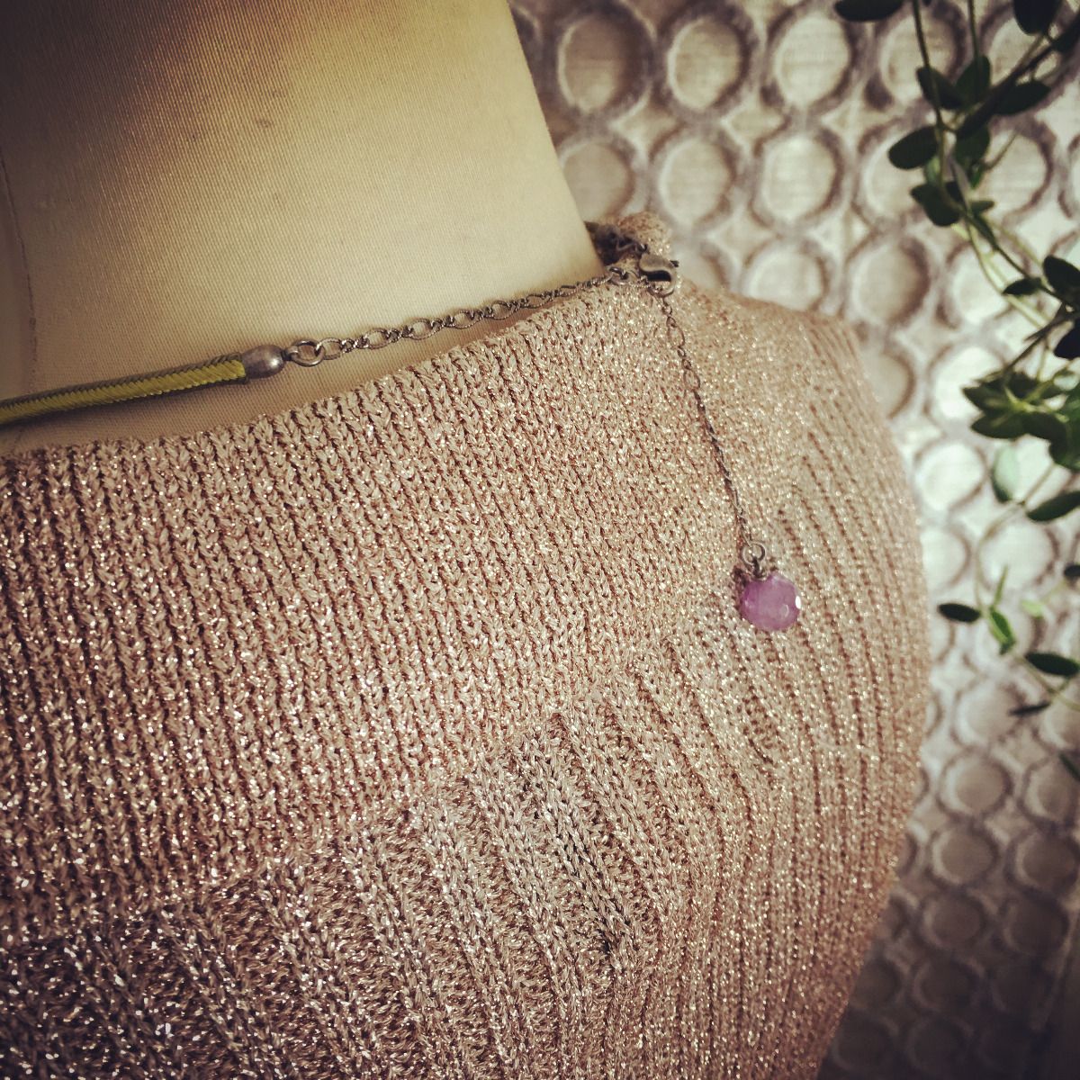 Silk Braid Choker Green Resin TAMARUSAN