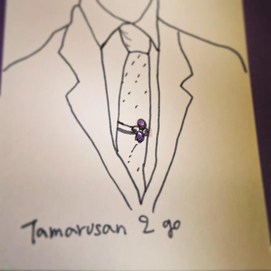 Gorgeous Tie Clip Black Flower TAMARUSAN