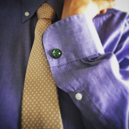 Cuff Links Green Button TAMARUSAN