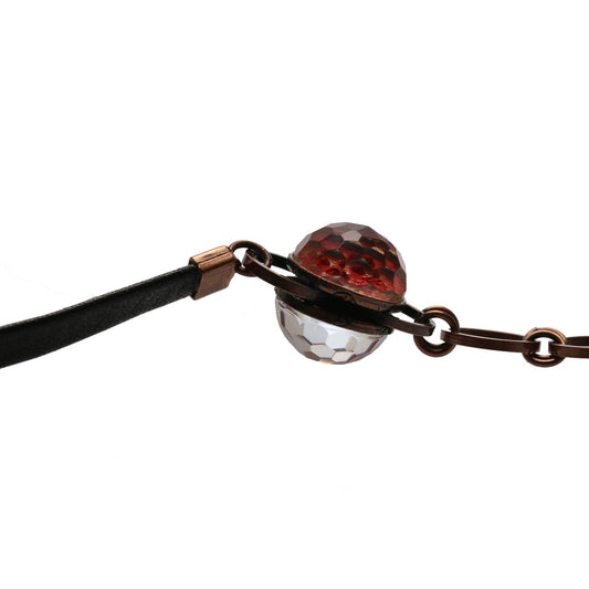 Eyeglass Chain Coral (Dye) Leather Red TAMARUSAN