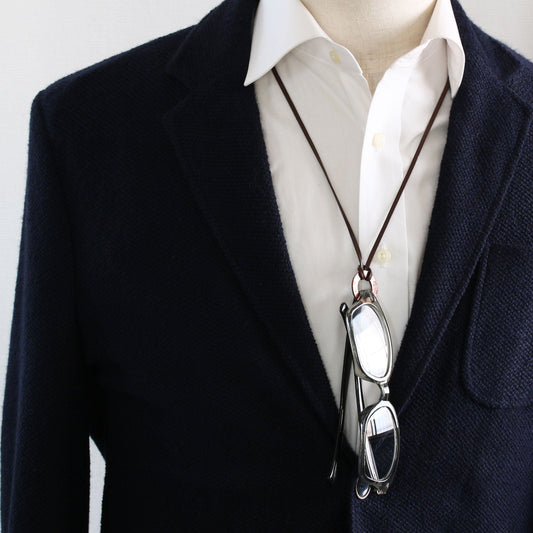 Eyeglass Holder Green Leather Resin TAMARUSAN