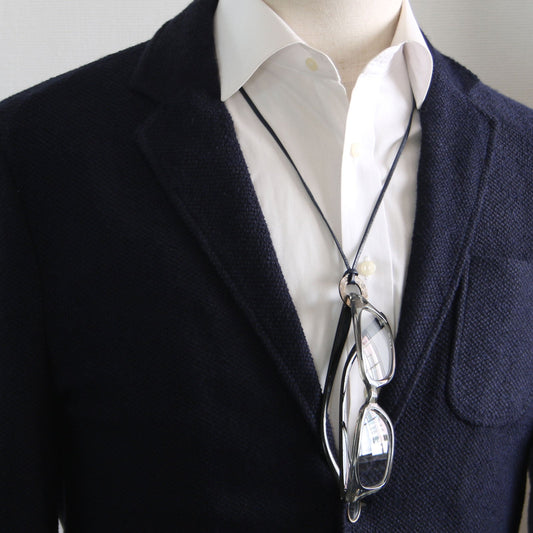 Eyeglass Holder Leather Light Blue TAMARUSAN