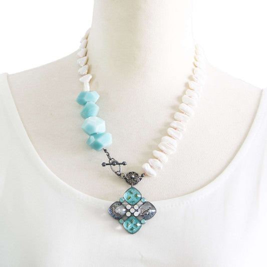 Asymmetry Necklace Blue Amazonite TAMARUSAN