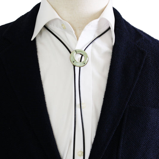 Leather Straps Bolo Tie Amethyst Ring TAMARUSAN