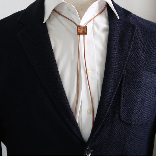 Leather Strap Bolo Tie Men's Accessories Orange TAMARUSAN