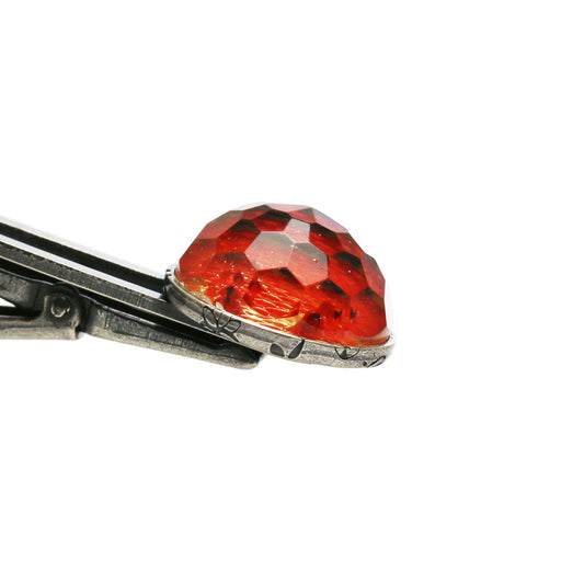 Simple Tie Clip Red Button Men's Accessory TAMARUSAN