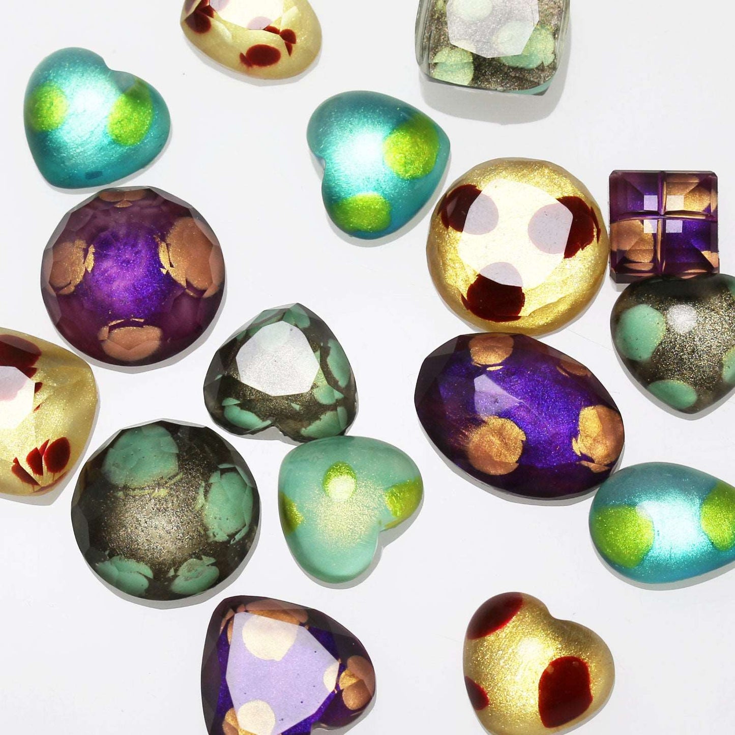 Hairpin Heart Poison Mushroom Gold Purple Green TAMARUSAN